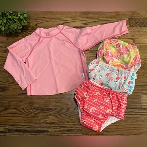 iPlay Rash guard & Green Sprouts Swim Diaper Set Sz 3T